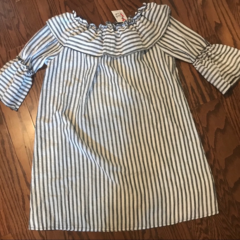 Striped off the shoulder dress